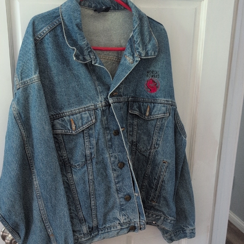 Denim Jacket with Embroidered Logo